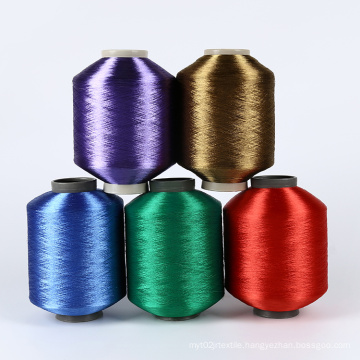 Wholesale FDY DTY rpet Recycl Filament 480 denier Micro Colors Recycled Polyester Yarn for weaving ribbon